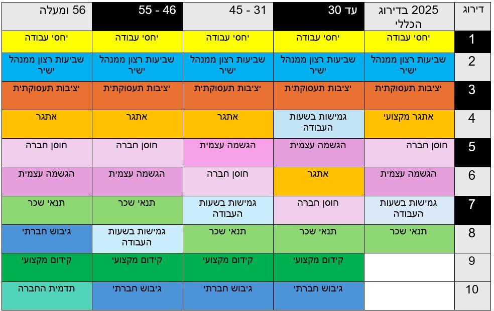 פילוח העדפות משתנים לפי גיל 2025
